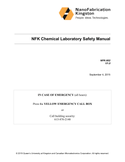NFK Lab Safety Manual - NanoFabrication Kingston
