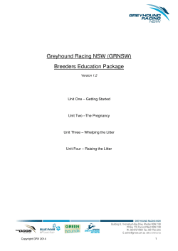 Greyhound Racing NSW (GRNSW) Breeders Education Package