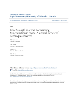 Bone Strength as a Trait For Assesing Mineralization in Swine: A