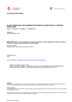 University of Groningen SLANT ESTIMATION FOR