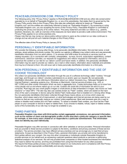 Privacy Policy - Peaceable Kingdom