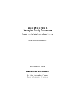 Board of Directors in Norwegian Family Businesses