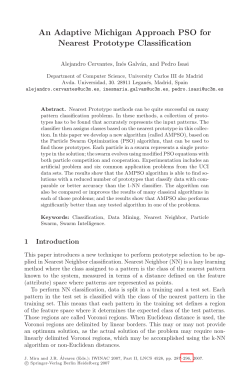 An Adaptive Michigan Approach PSO for Nearest Prototype