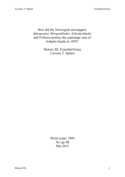 History HL Extended Essay Lavrans T. Spiteri Word count: 3985 &Aring;s