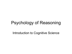 Reasoning - Cognitive Science Department