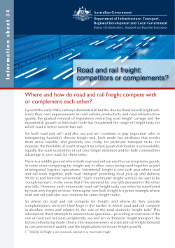 Road and rail freight - Bureau of Infrastructure, Transport and