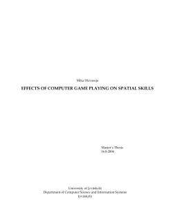 Effects of Computer Game Playing on Spatial Skills