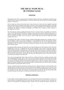 THE IDEAL MADE REAL By Christian Larson