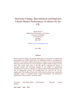 Structural Change, Specialisation and Regional Labour Market