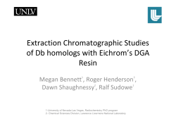 Extraction Chromatographic Studies of Db homologs with Eichrom`s