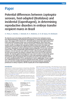 Potential differences between Leptospira serovars, host