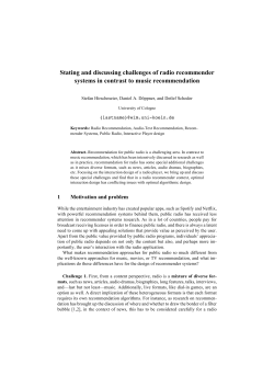 Stating and discussing challenges of radio recommender systems in