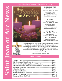 Bulletin - 3rd Sunday of Advent - St. Joan of Arc Catholic Church