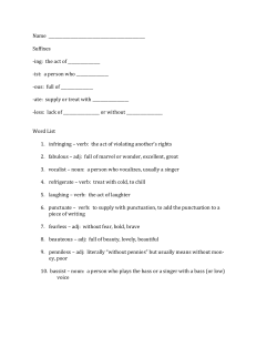 Lesson 7 suffixes ing ist ous