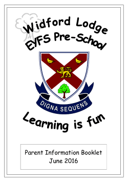 Pre-School &ndash; Information Booklet