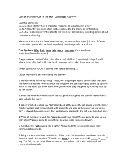 Lesson Plan for Cat in the Hat- Language Activity