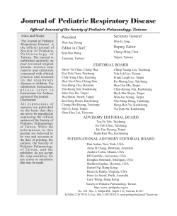 Journal of Pediatric Respiratory Disease
