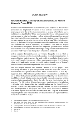 Tarunabh Khaitan, A Theory of Discrimination Law