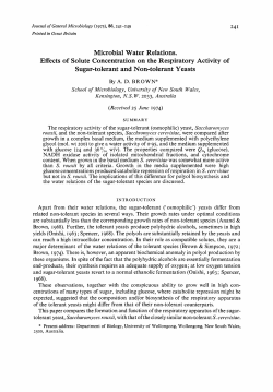 Microbial Water Relations. Effects of Solute Concentration on the