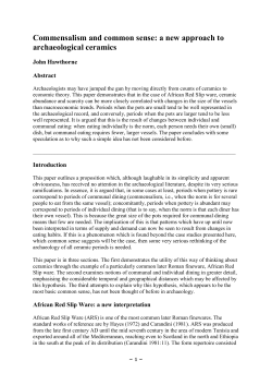 Commensalism and common sense: a new approach to