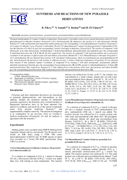 synthesis and reactions of new pyrazole derivatives - REAL-J