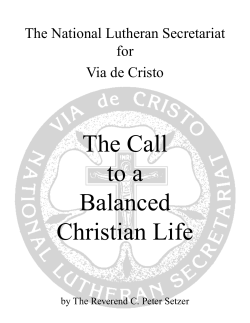 The Call to a Balanced Christian Life