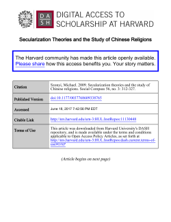 Secularization Theories and the Study of Chinese Religions The