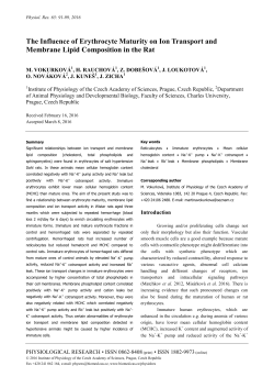 The Influence of Erythrocyte Maturity on Ion Transport and