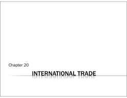 INTERNATIONAL TRADE INTERNATIONAL TRADE