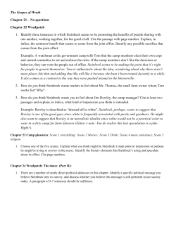 The Grapes of Wrath Chapter 21 – No questions Chapter 22