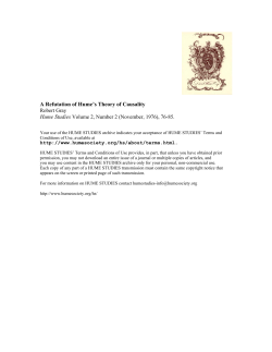 A Refutation of Hume`s Theory of Causality