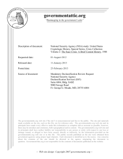 (NSA) study: United States Cryptologic History