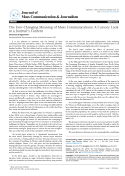 The Ever-Changing Meaning of Mass Communications: A Cursory
