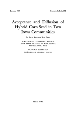 Acceptance and Diffusion of Hybrid Corn Seed in Two Iowa