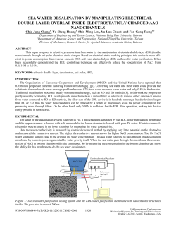 sea water desalination by manipulating electrical double layer