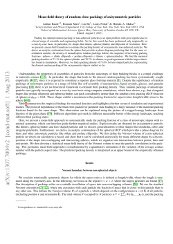 Mean-field theory of random close packings of axisymmetric particles