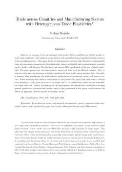 Trade across Countries and Manufacturing Sectors with