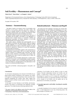 Soil Fertility--Phenomenon and Concept