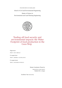 the Water Footprint of food production in the Gaza Strip