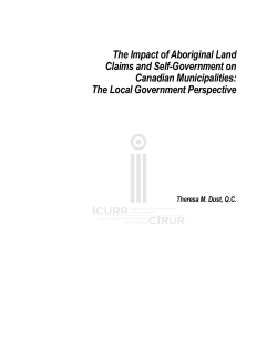 The Impact of Aboriginal Land Claims and Self