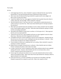 The Crucible Act Four 1. At the beginning of Act Four, what is