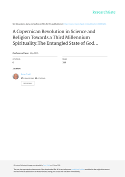 A Copernican Revolution in Science and Religion Towards a Third