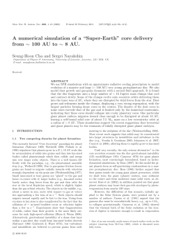 A numerical simulation of a &ldquo;Super-Earth&rdquo; core delivery from ~ 100
