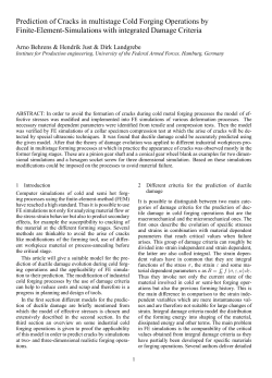 Prediction of Cracks in multistage Cold Forging Operations by Finite