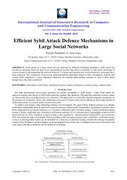 Efficient Sybil Attack Defence Mechanisms in Large