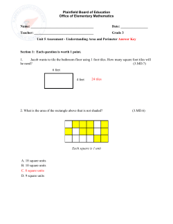 Plainfield Board of Education Office of Elementary Mathematics