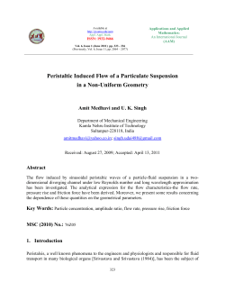 Peristaltic Induced Flow of a Particulate Suspension in a Non