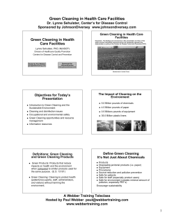 Green Cleaning in Healthcare Teleclass Slides, Oct.4.07