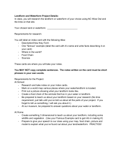 Landform and Waterform Project Details