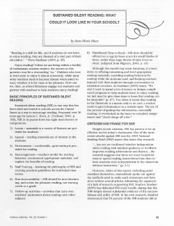 sustained silent reading: what could it look like in your school?